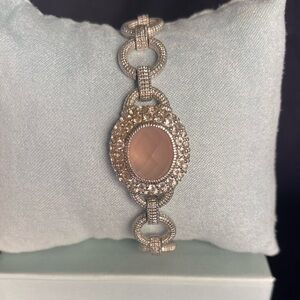 JUDITH RIPKA Sterling Pink Rose Quartz Bracelet